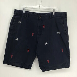 Brooks Brothers Men’s Flat Front Chino Shorts Crab Lobster Blue Size 40